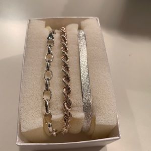 Boxed Set of 3 Sterling silver bracelets